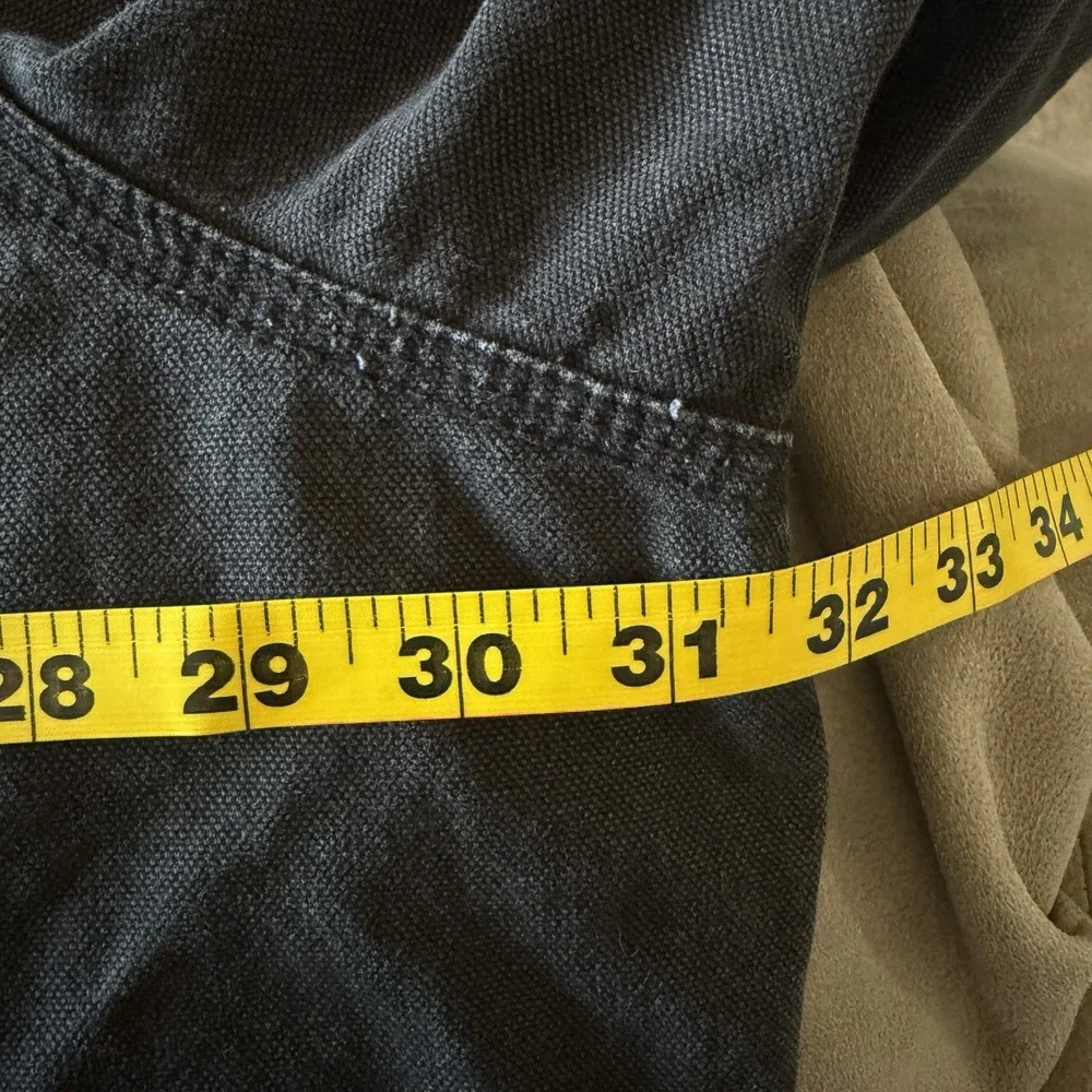 Key Mens 3XL Jacket Hooded Workwear Zip Black Canvas Quilt Lined‎ Thrashed Coat